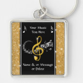 音楽パーソナライズされた関連の贈り物 キーホルダー (正面)