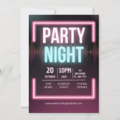 音楽パーティの招待状、パーティーナイトフライヤー 招待状 (正面)