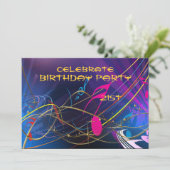 音楽パーティーお祝い10代または大人 招待状 (スタンド正面)