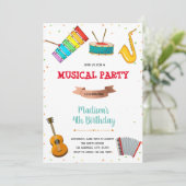 音楽パーティーの誕生日の招待 招待状 (スタンド正面)