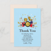 音楽パーティーギタードラムセットミュージカルサンキューカード サンキューカード (正面/裏面)