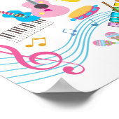 音楽パーティーギタードラムセットミュージカル、ウェルカムサイン ポスター (角)