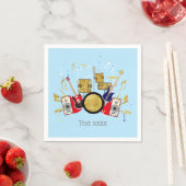 音楽パーティーギタードラムセットミュージカル スタンダードカクテルナプキン (インサイチュ)