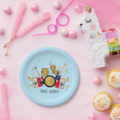 音楽パーティーギタードラムセットミュージカル ペーパープレート (パーティー)