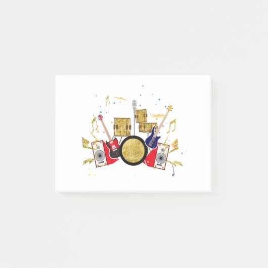 音楽パーティーギタードラムセットミュージカル ポストイット (正面)