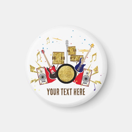 音楽パーティーギタードラムセットミュージカル マグネット (正面)