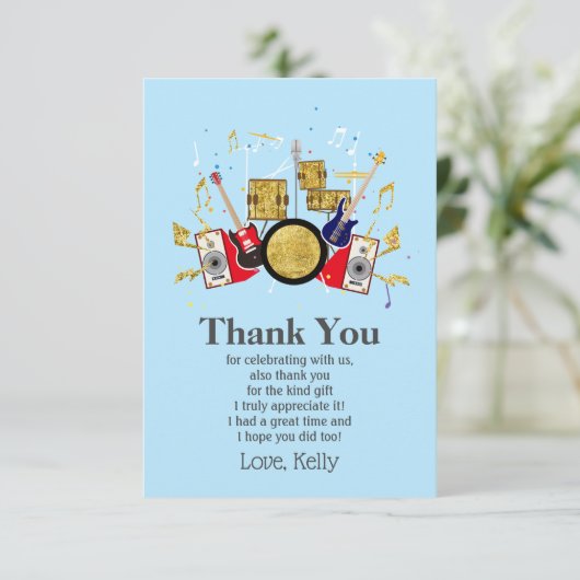 音楽パーティーギタードラムセットミュージカル 招待状 (スタンド正面)