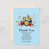 音楽パーティーギタードラムセットミュージカル 招待状 (正面/裏面)