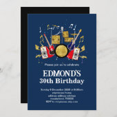 音楽パーティーギタードラムセットミュージカル 招待状 (正面/裏面)