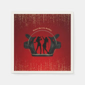 音楽パーティーモダンカラオケ誕生日紙ナプキンス スタンダードカクテルナプキン (正面)