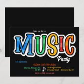 音楽パーティー招待状 招待状 (正面/裏面)