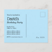 音楽パーティー、ギタードラムセットミュージカル インビテーションポストカード (裏面)