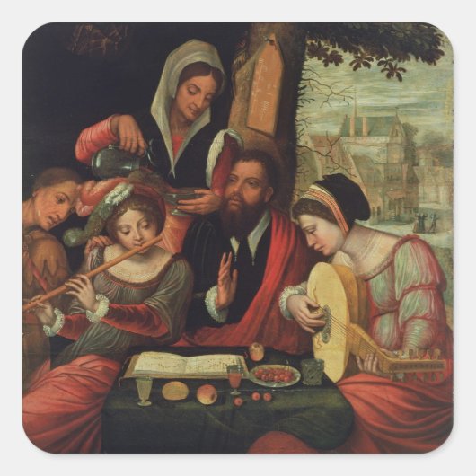 音楽パーティー スクエアシール (正面)