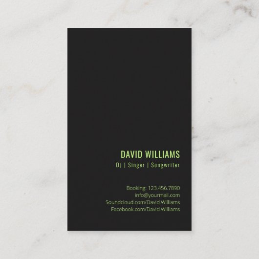 音楽パーティーDJsシンガーソングライタープロフェッショナル 名刺 (裏面)