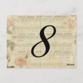 音楽ビクトリアンとバラの表番号カード ポストカード (裏面)