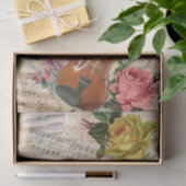 音楽ビクトリアンと花のティッシュペーパー 薄葉紙 (ギフト)