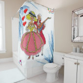 音楽ビクトリアンハート白いシャワーカーテン シャワーカーテン (インサイチュ)