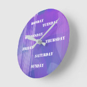 音楽ビートパープルウォールクロック ラウンド壁時計 (傾斜)