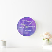 音楽ビートパープルウォールクロック ラウンド壁時計 (ホーム)