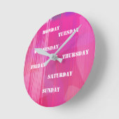 音楽ビートレッドウォールクロック ラウンド壁時計 (傾斜)