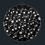 音楽ビート_ ダーツボード<br><div class="desc">ホワイトミュージックノートのダーツボード。</div>