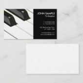 音楽ピアノの教師のプロフェッショナルのシンプル 名刺 (正面/裏面)