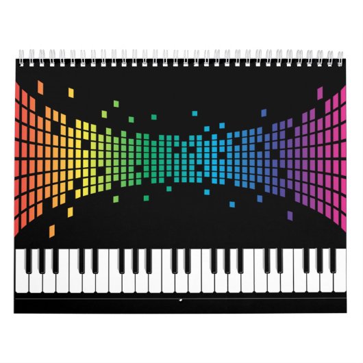 音楽ピアノの楽器のキ数々のーボード色 カレンダー (カバー)