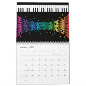 音楽ピアノの楽器のキ数々のーボード色 カレンダー (1月 2027)