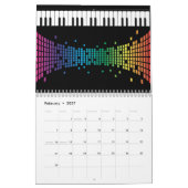 音楽ピアノの楽器のキ数々のーボード色 カレンダー (2月 2027)