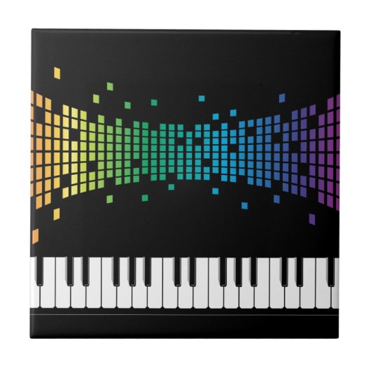 音楽ピアノの楽器のキ数々のーボード色 タイル (正面)