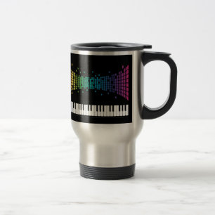 音楽ピアノの楽器のキ数々のーボード色 トラベルマグ