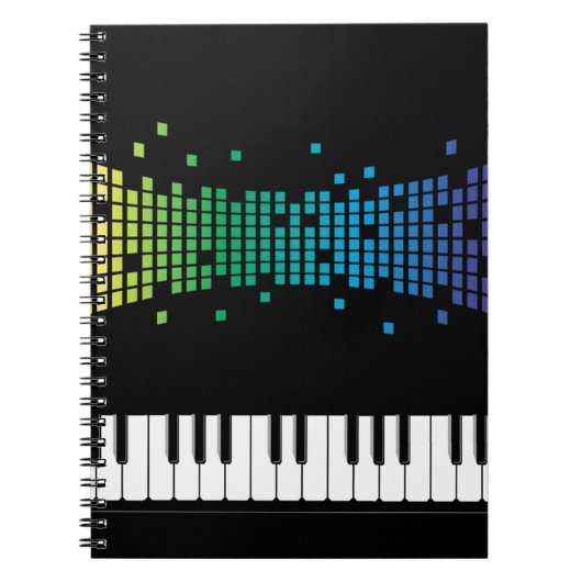 音楽ピアノの楽器のキ数々のーボード色 ノートブック (正面)