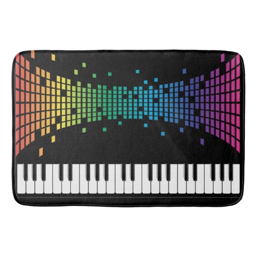 音楽ピアノの楽器のキ数々のーボード色 バスマット (正面)