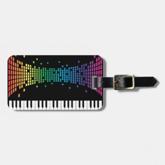 音楽ピアノの楽器のキ数々のーボード色 ラゲッジタグ (正面横)