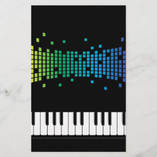 音楽ピアノの楽器のキ数々のーボード色 便箋