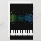 音楽ピアノの楽器のキ数々のーボード色 便箋 (正面/裏面)