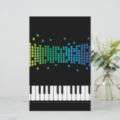 音楽ピアノの楽器のキ数々のーボード色 便箋 (スタンド正面)