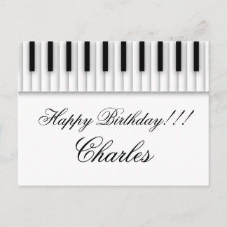音楽ピアノは白黒を調整します ポストカード