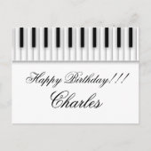 音楽ピアノは白黒を調整します ポストカード (正面)