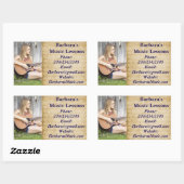 音楽ピアノまたはバイオリンのレッスンのプロモーションシール 長方形シール (シート)