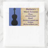 音楽ピアノまたはバイオリンのレッスンのプロモーションシール 長方形シール (バッグ)