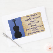 音楽ピアノまたはバイオリンのレッスンのプロモーションシール 長方形シール (封筒)
