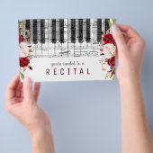 音楽ピアノマルサラ水の色の花デザイン チラシ (ハンドル)