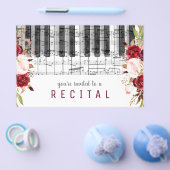 音楽ピアノマルサラ水の色の花デザイン チラシ (シングル)