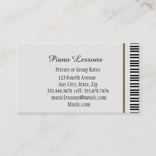音楽ピアノレッスン先生インストラクター講師 名刺 (正面)