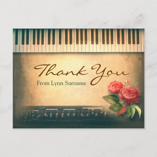 音楽ピアノヴィンテージポストカード ポストカード (正面)
