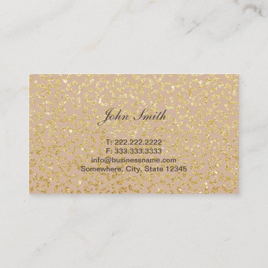 音楽ピアノ鍵の金ゴールドのヒョウのプリントのミュージカル 名刺 (裏面)