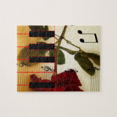 音楽ピアノ鍵ノートの先生のバラの楽器 ジグソーパズル (横)