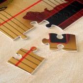 音楽ピアノ鍵ノートの先生のバラの楽器 ジグソーパズル (側面)