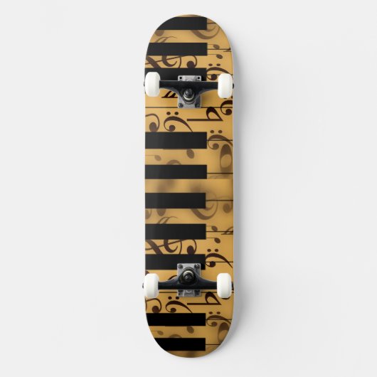 音楽ピアノ鍵ノートの先生の運命の楽器 スケートボード (正面)